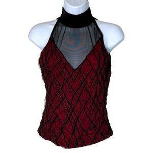 Y2K Mesh Halter Top Size XS Whimsigoth Witchy Vamp Vixen Emo Dark Romantic Alt